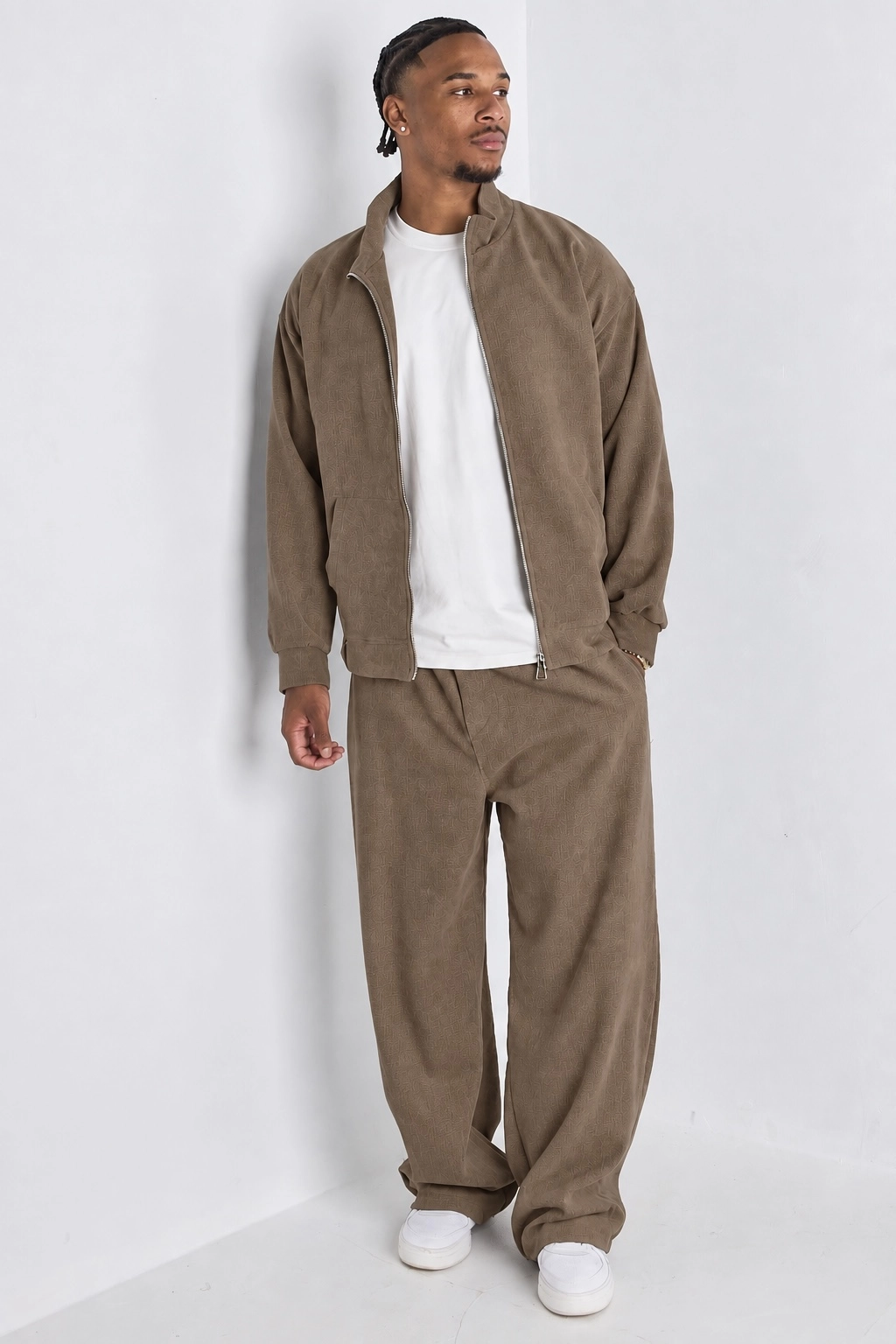 Ensemble 2 pièces : veste + jogging camel chiné