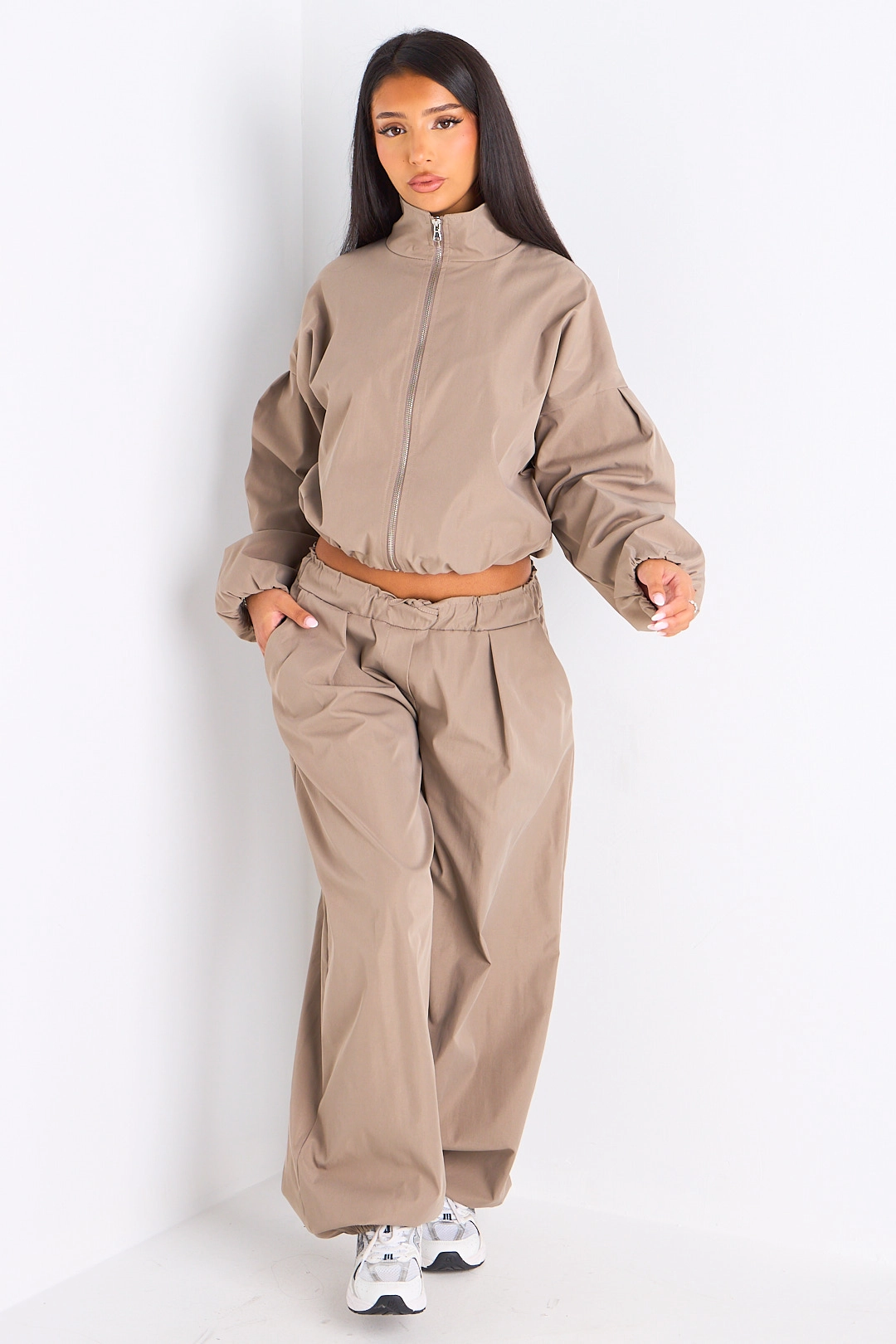Ensemble deux pièces taupe veste + pantalon