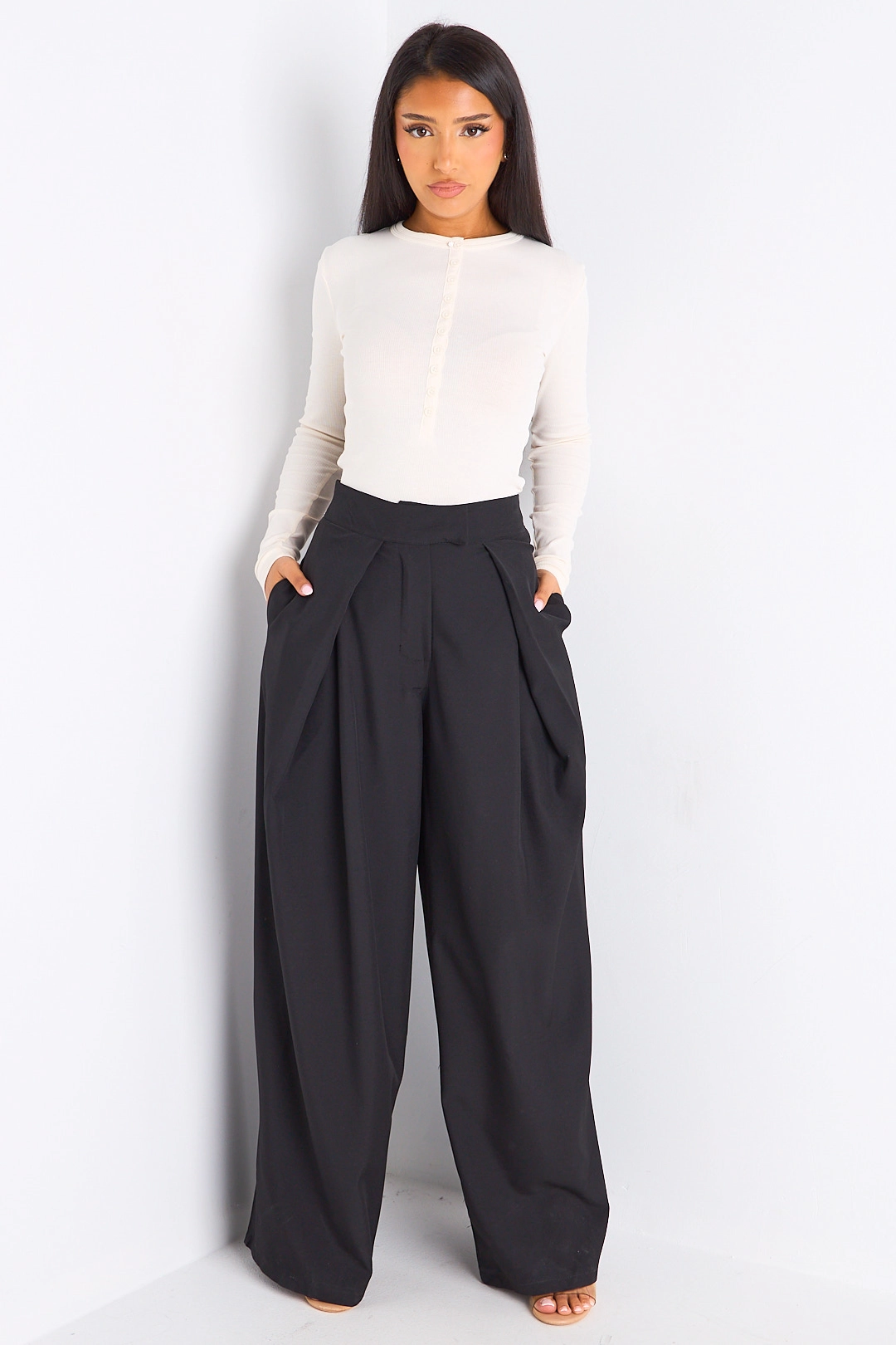 Pantalon tailleur noir