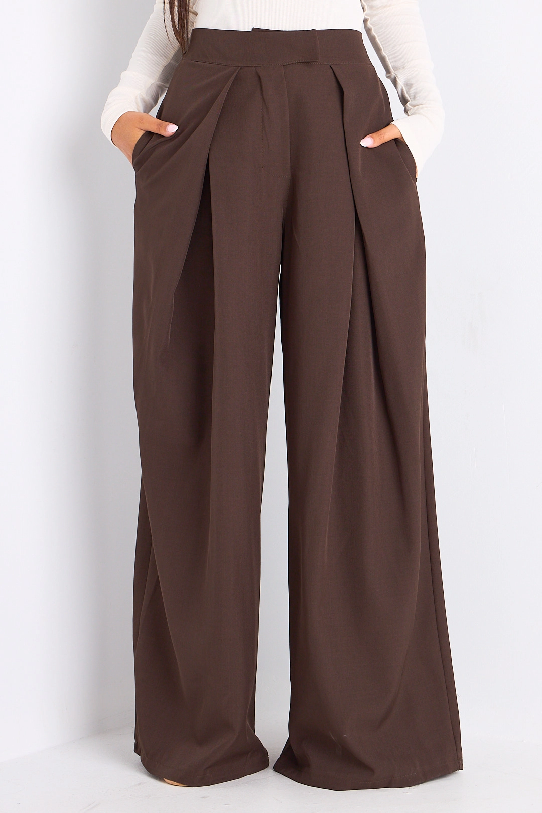 Pantalon tailleur marron