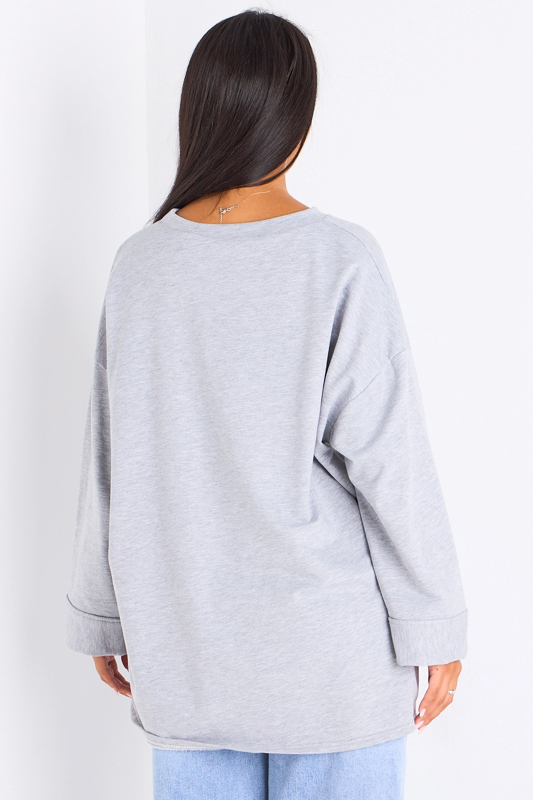 T-shirt mi-long gris clair