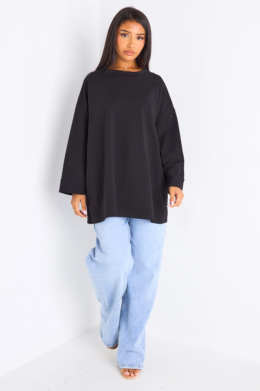T-shirt mi-long noir