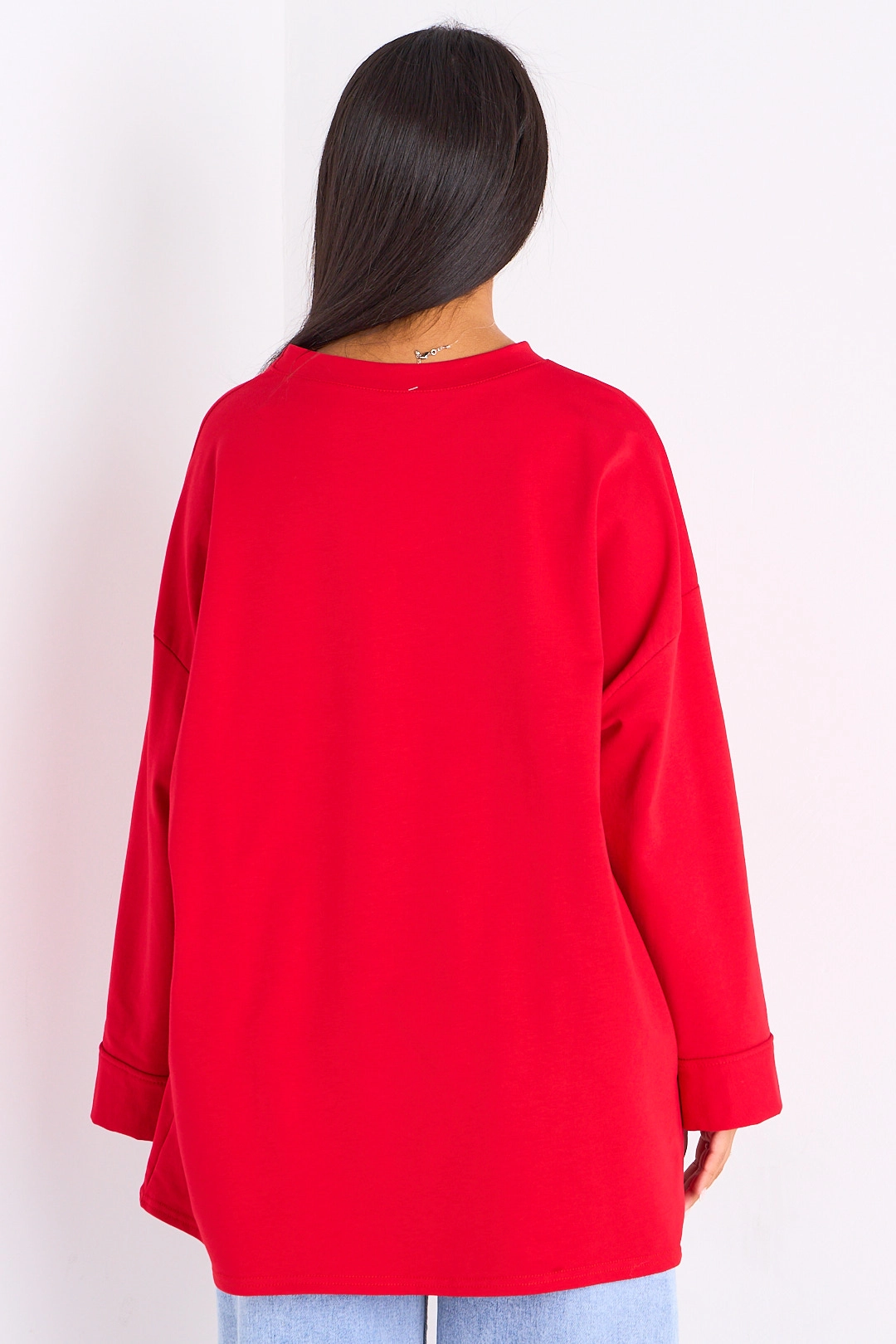 T-shirt mi-long rouge