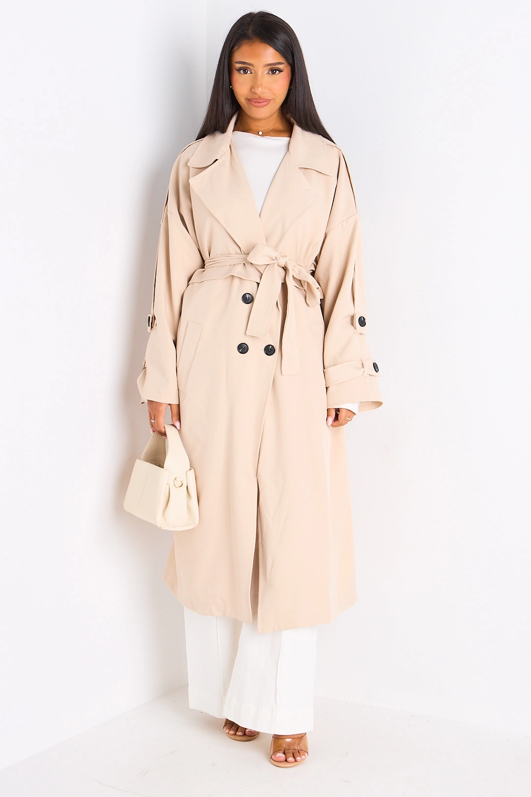 Trench long de couleur beige
