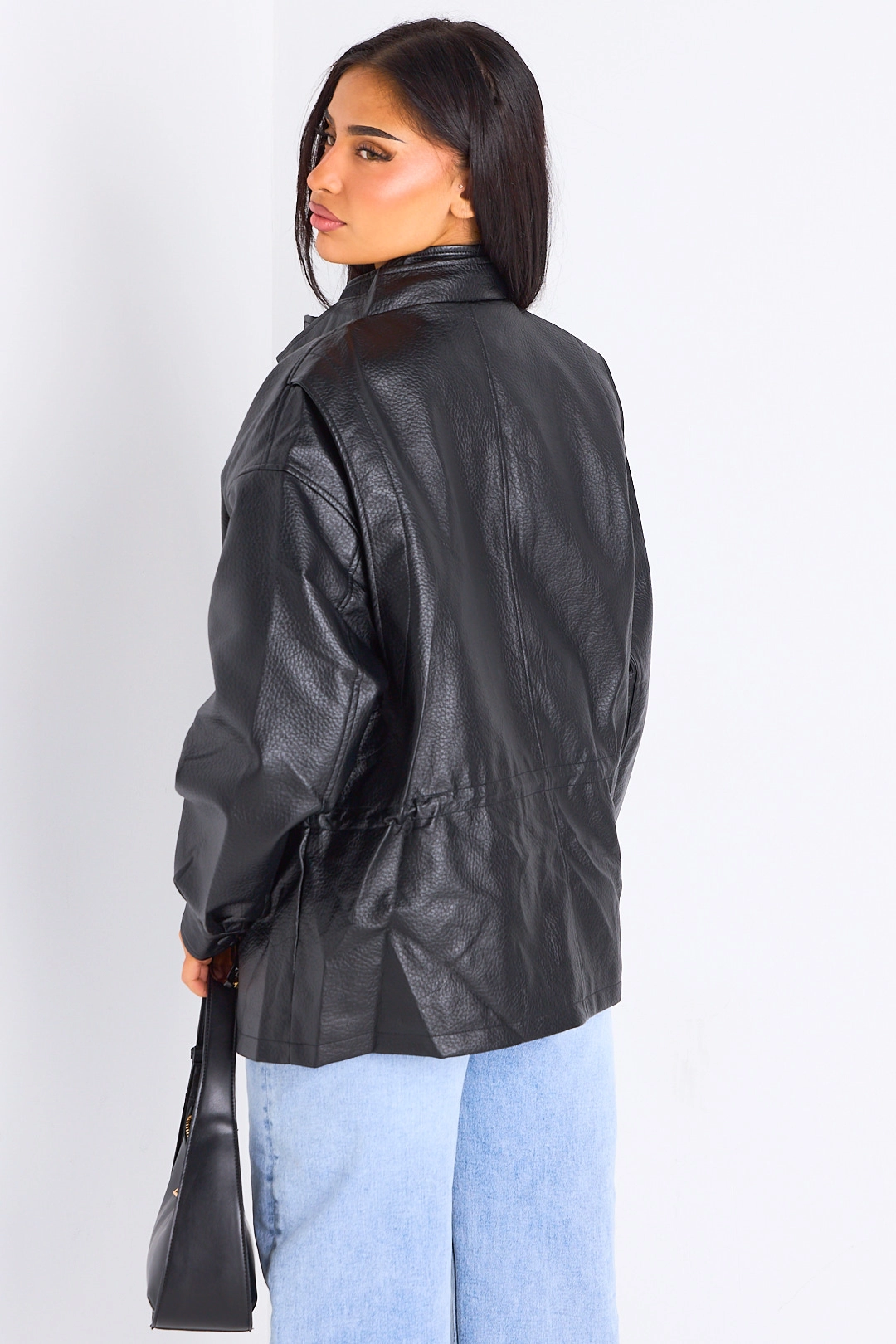 Veste en simili cuir noir