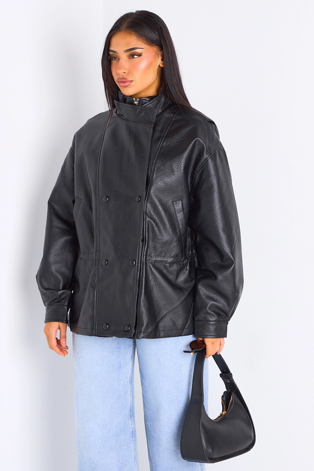 Veste en simili cuir noir