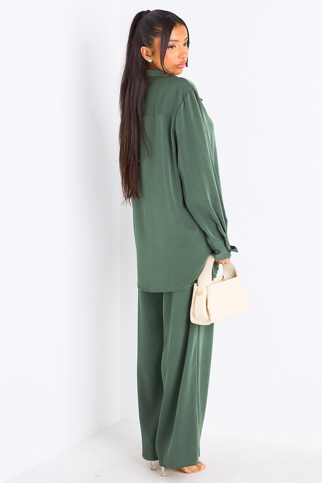 Ensemble 2 pièces : blouse + pantalon kaki