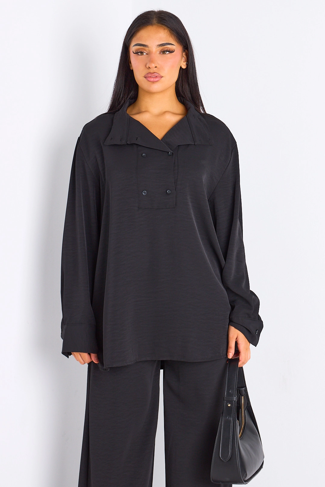 Ensemble 2 pièces : blouse + pantalon noir