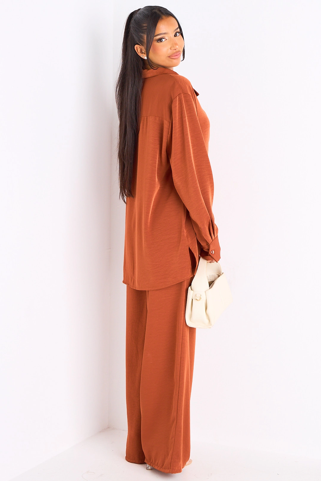 Ensemble 2 pièces : blouse + pantalon rouille