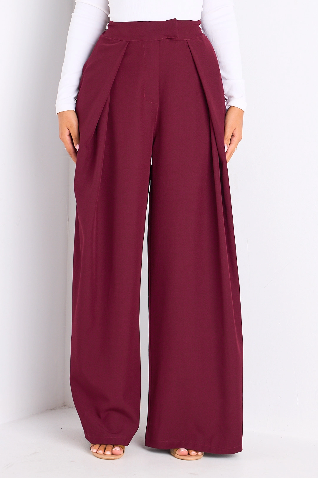 Pantalon palazzo bordeaux