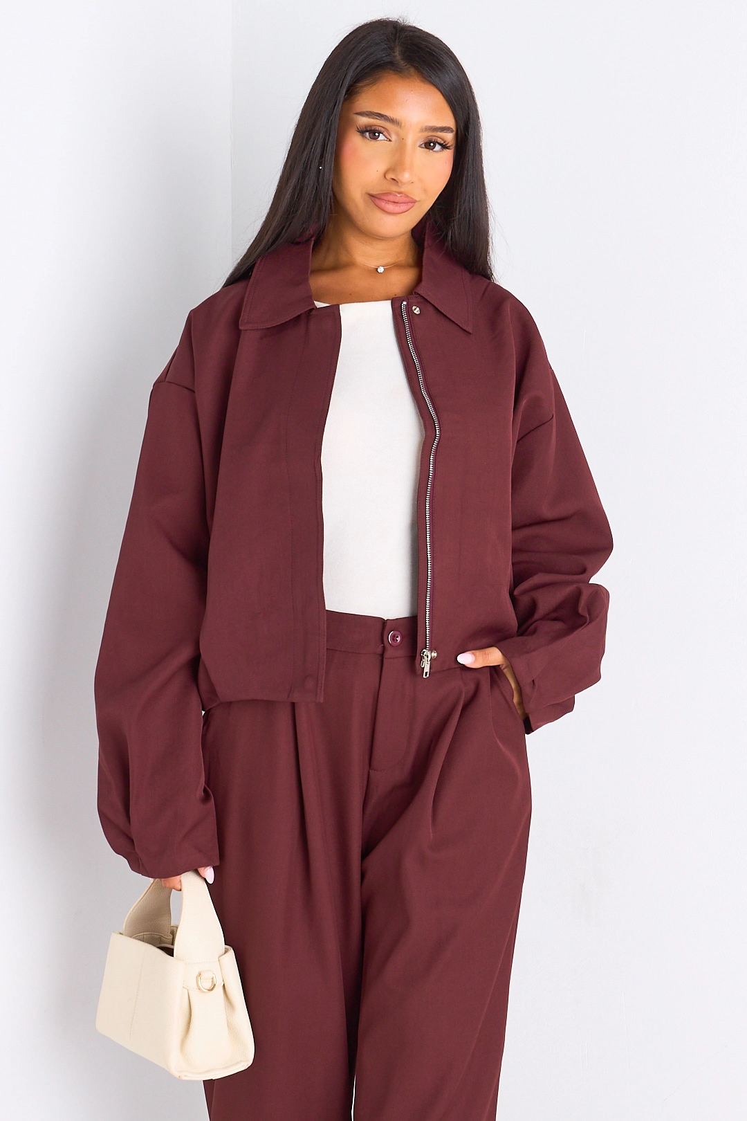 Veste courte prune