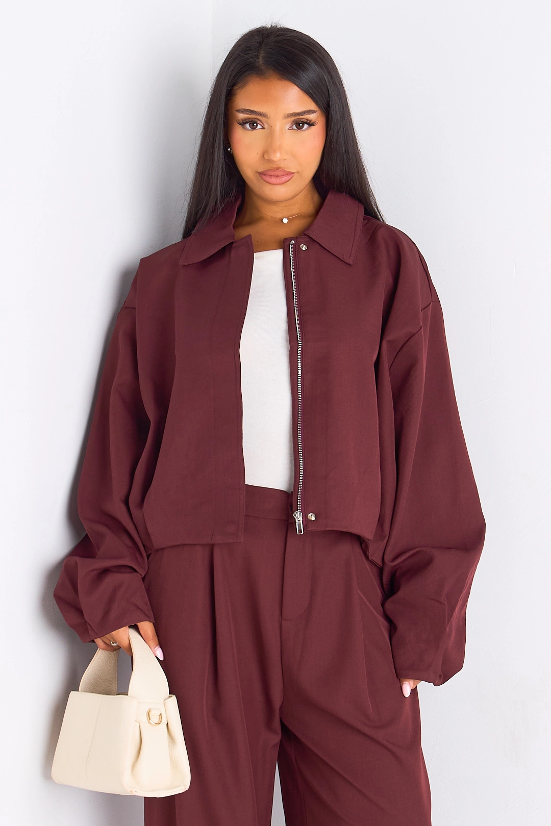 Veste courte prune