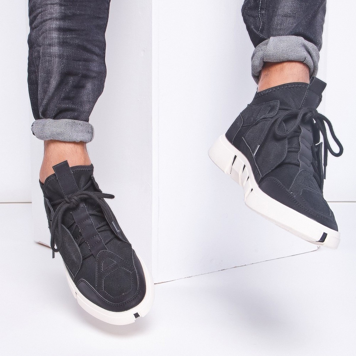 Baskets type chaussette noires