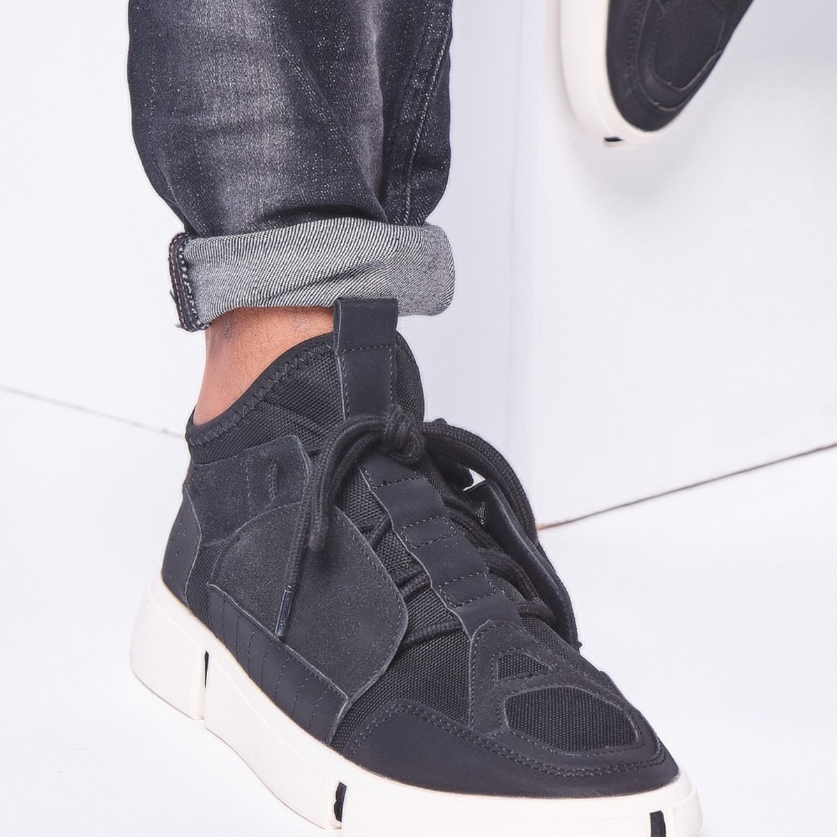 Baskets type chaussette noires
