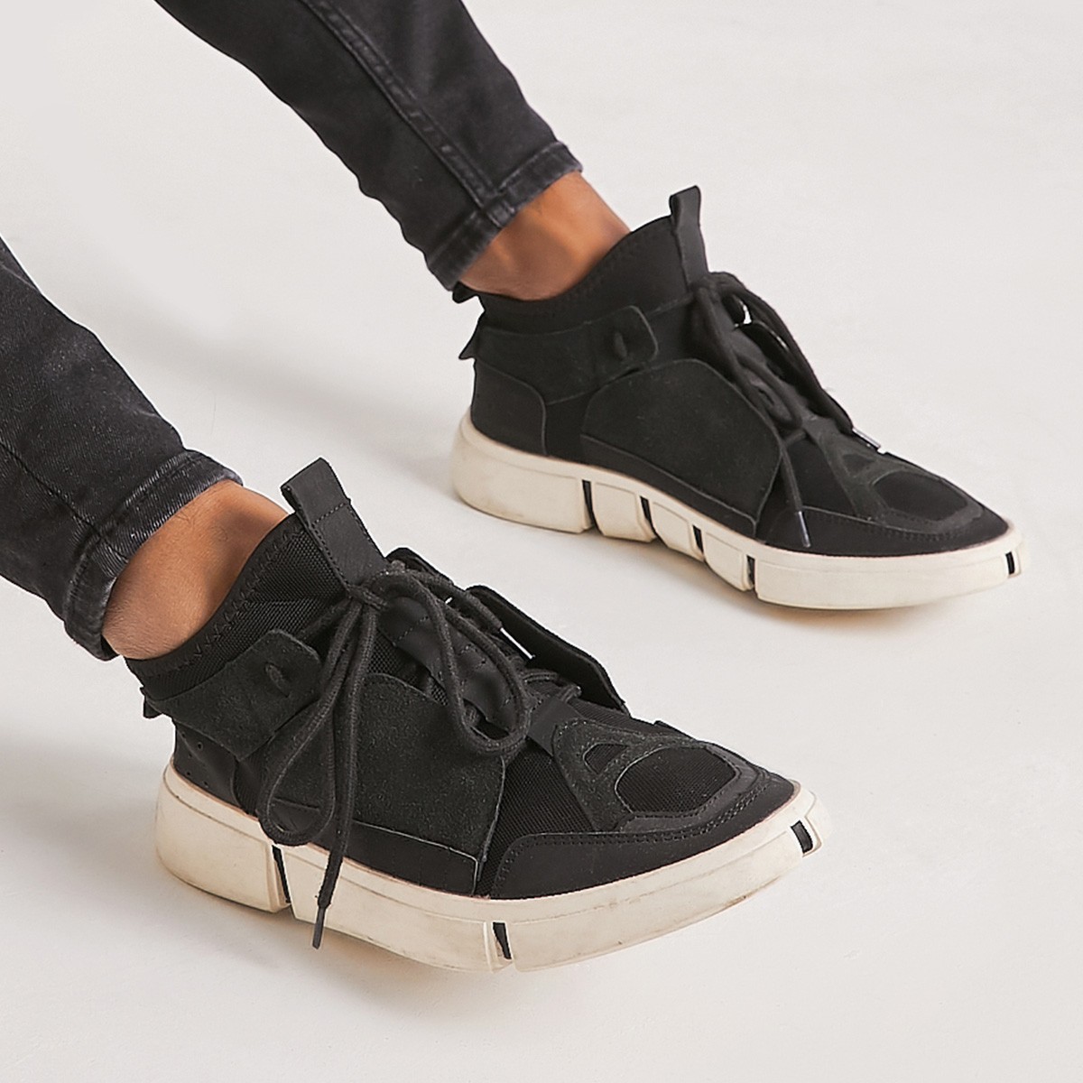 Baskets type chaussette noires