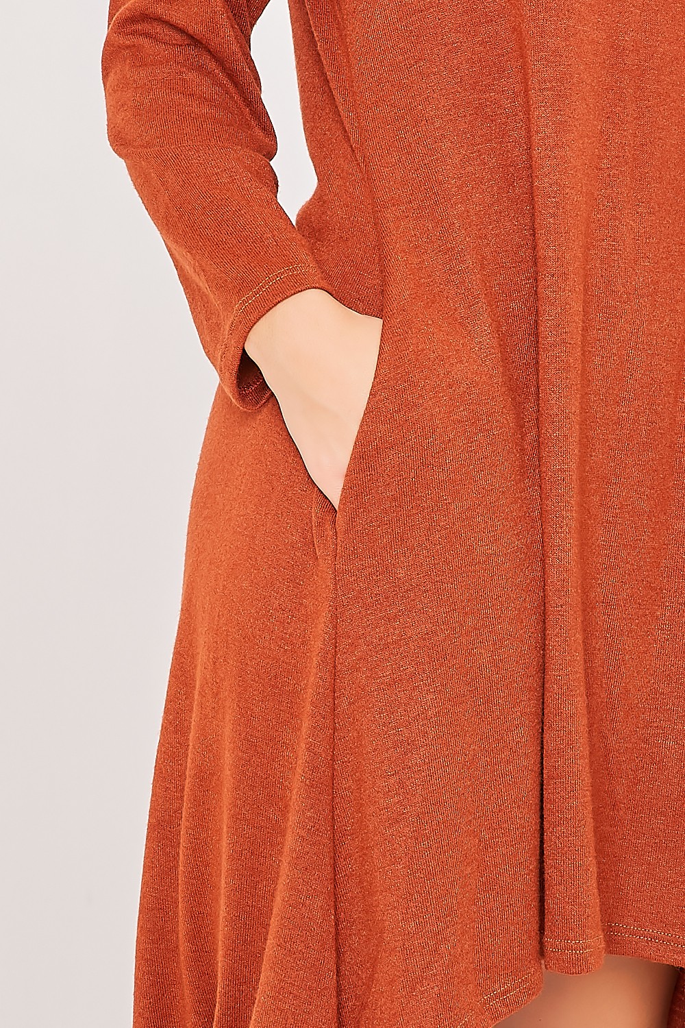 Robe sweat à capuche marron ample
