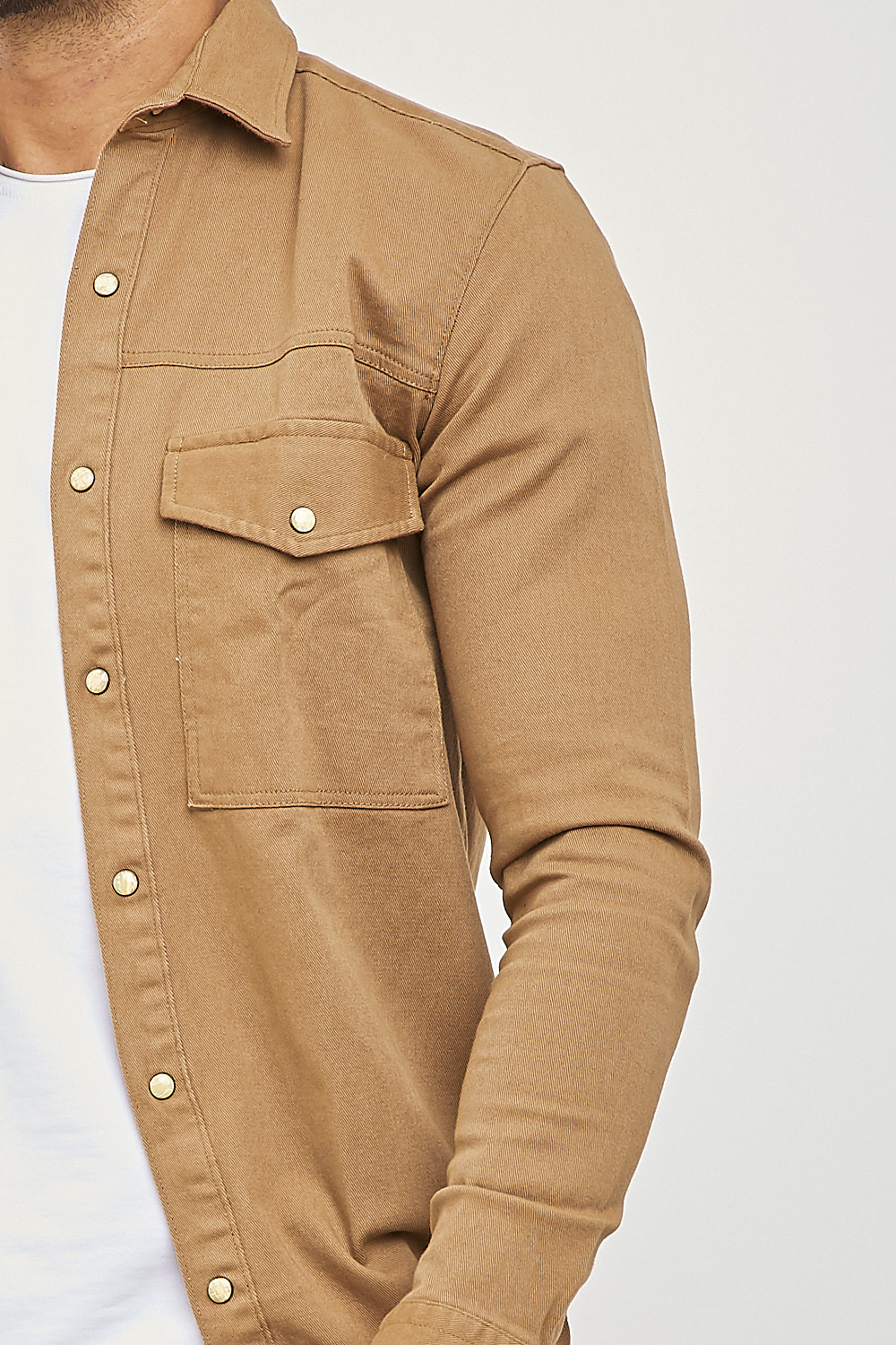 Chemise épaisse camel avec élastique / Uniplay