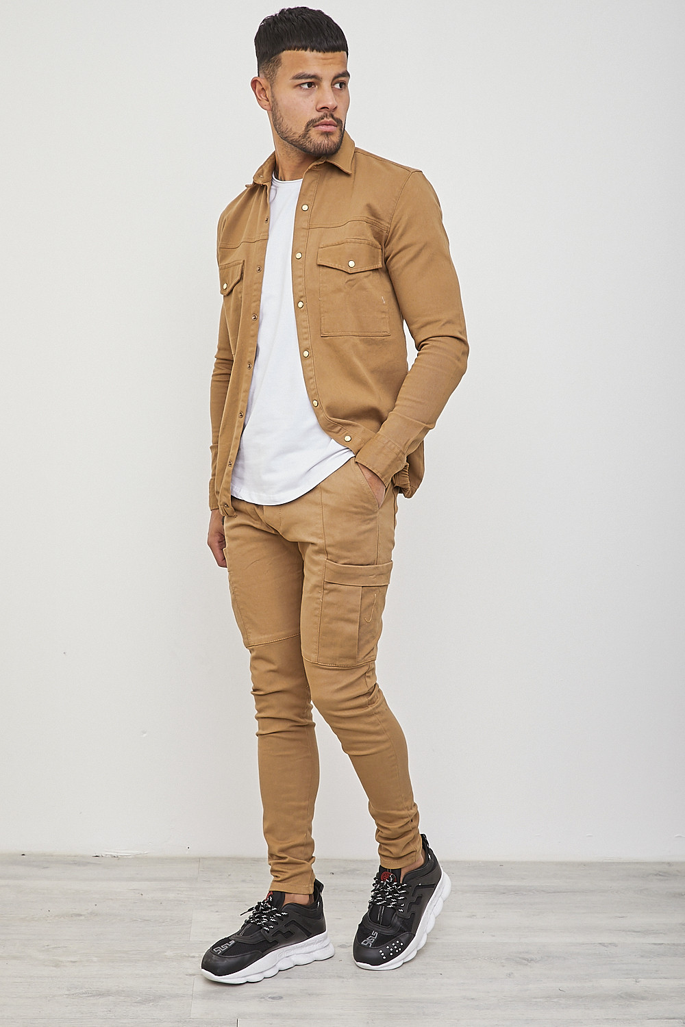 Chemise épaisse camel avec élastique / Uniplay