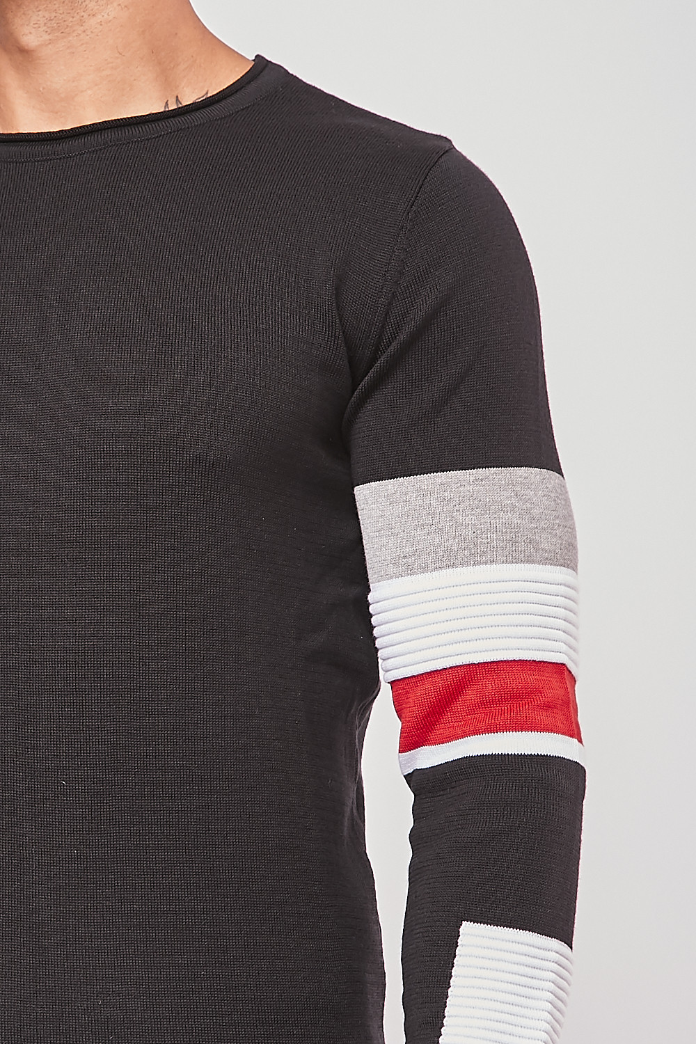 Pull fin en maille noir