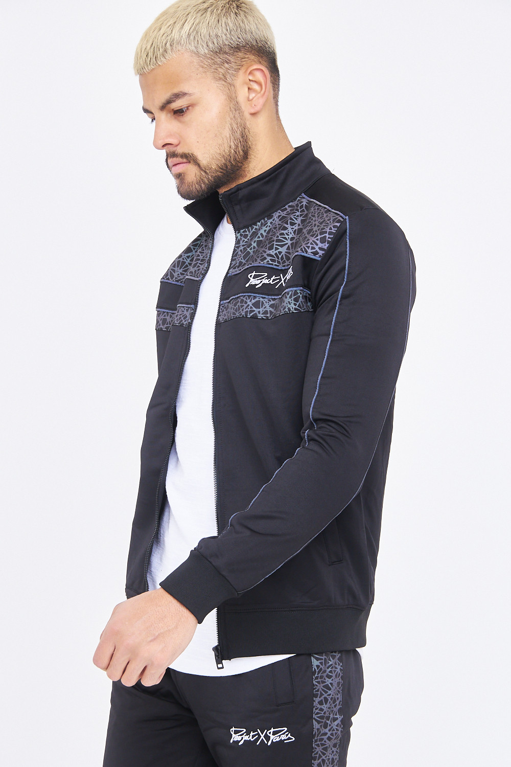 Veste noire imprimé réfléchissant / Project X
